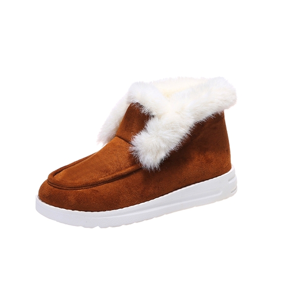 Furry Suede Snow Boots - Picture 1 of 4